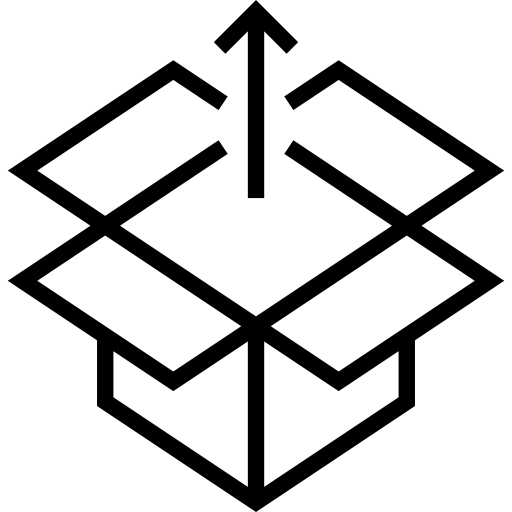 Open box Maxim Flat Lineal icon