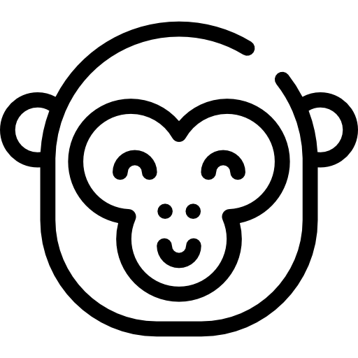 małpa Detailed Rounded Lineal ikona