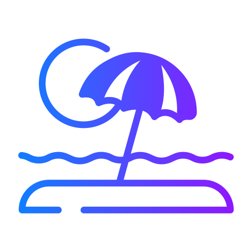wakacje na plaży Generic Gradient ikona