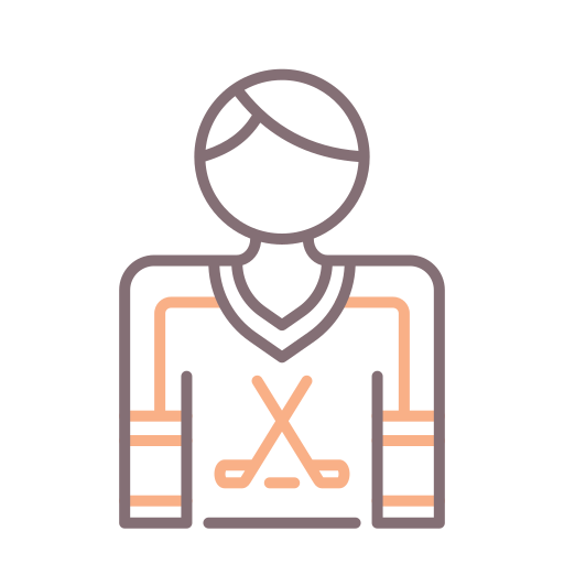 Хоккеист Flaticons Lineal Color иконка