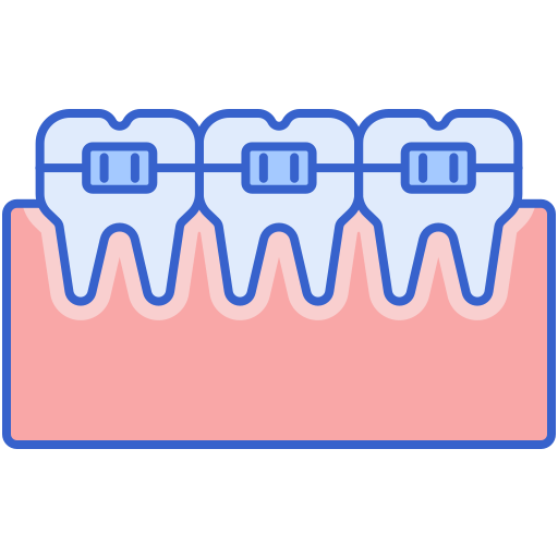 aparat ortodontyczny Flaticons Lineal Color ikona
