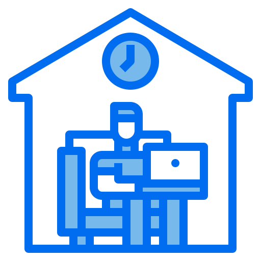 zuhause arbeiten Payungkead Blue icon