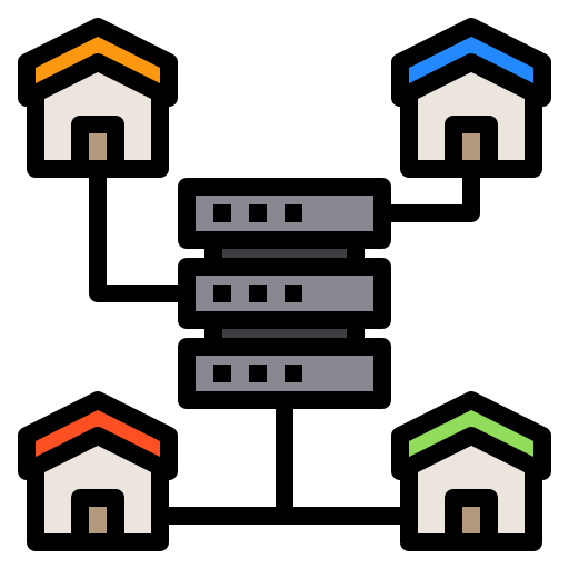 住宅 Payungkead Lineal Color icon