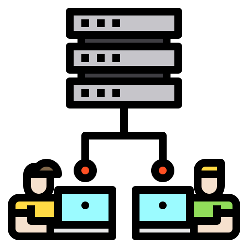 Server storage Payungkead Lineal Color icon