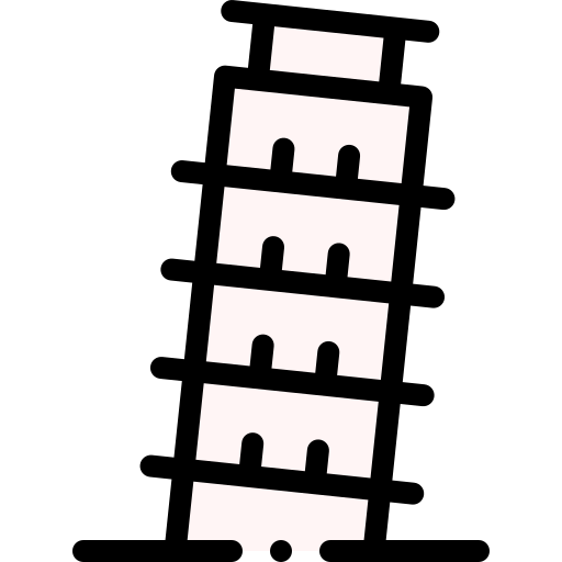 ピサの斜塔 Detailed Rounded Lineal color icon