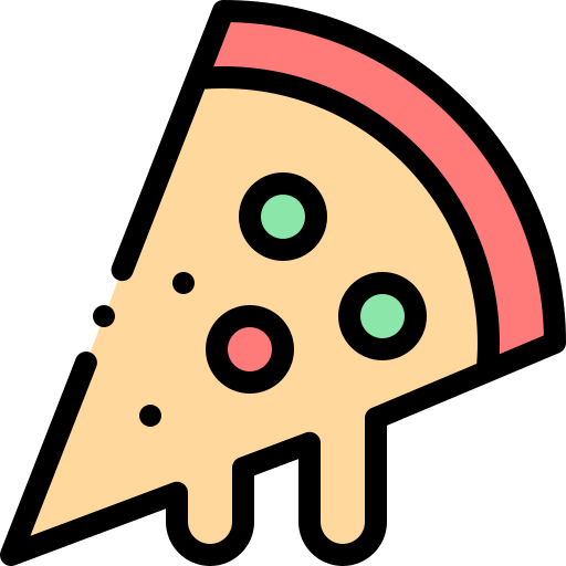 fetta di pizza Detailed Rounded Lineal color icona