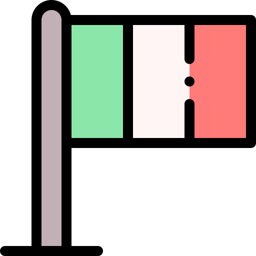 bandera italiana Detailed Rounded Lineal color icono