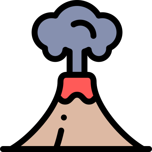 火山 Detailed Rounded Lineal color icon