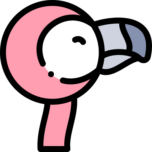 Фламинго Detailed Rounded Lineal color иконка