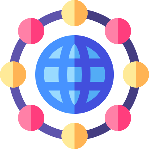 Światowy Basic Rounded Flat ikona