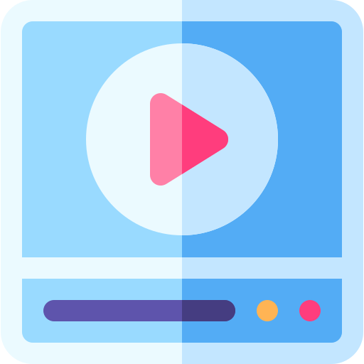 reproductor de video Basic Rounded Flat icono