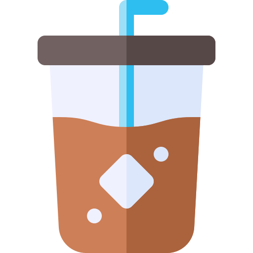 ijs koffie Basic Rounded Flat icoon