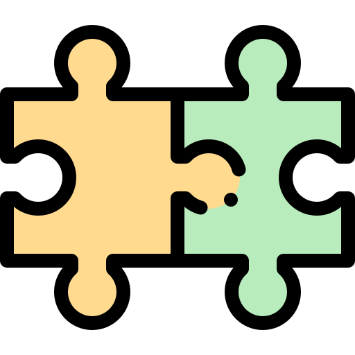 퍼즐 조각 Detailed Rounded Lineal color icon