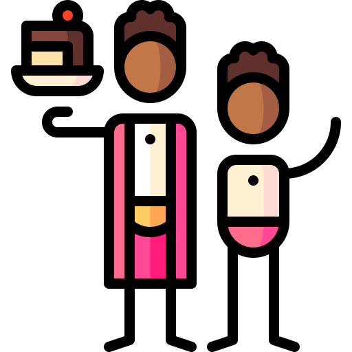 Cake Puppet Characters Lineal Color icon