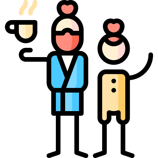 아침밥 Puppet Characters Lineal Color icon