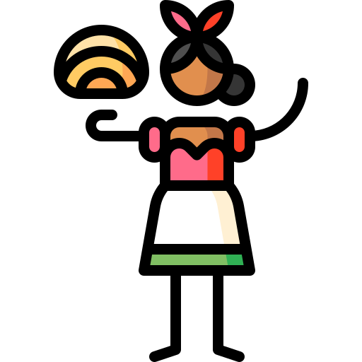 달콤한 빵 Puppet Characters Lineal Color icon