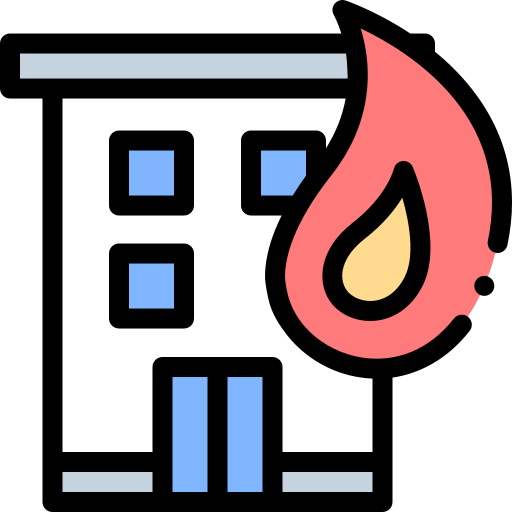 불에 집 Detailed Rounded Lineal color icon