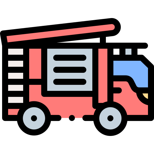 Fire truck Detailed Rounded Lineal color icon
