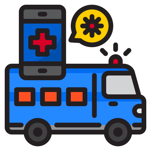 ambulancia srip Lineal Color icono