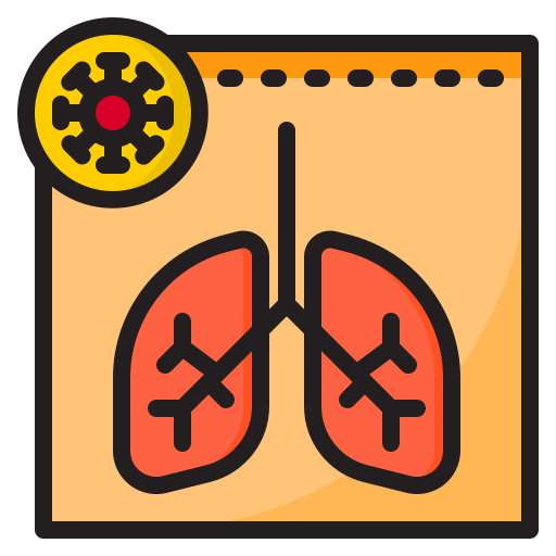 pulmón srip Lineal Color icono