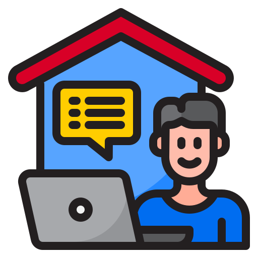 Work from home srip Lineal Color icon