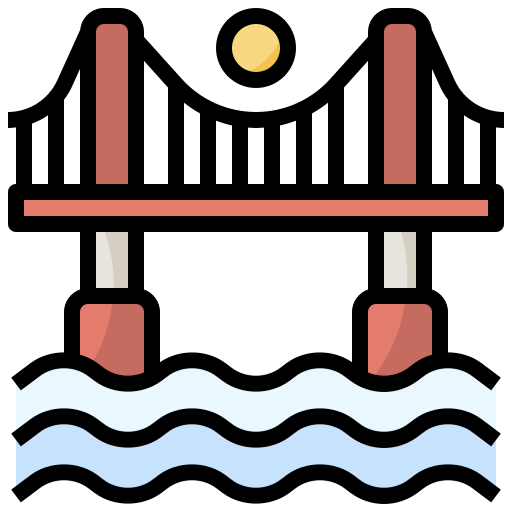 puente Surang Lineal Color icono