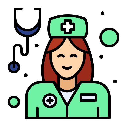 verpleegkundige Flatart Icons Lineal Color icoon