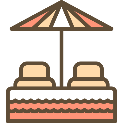 해변 의자 Berkahicon Lineal Color icon