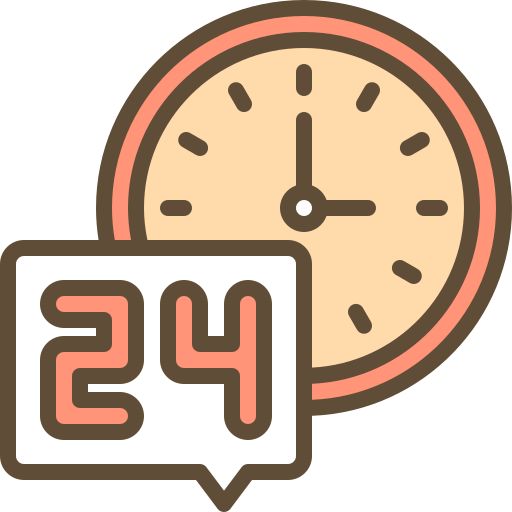 24 hour clock Berkahicon Lineal Color icon