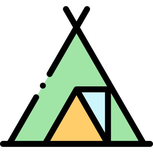 캠핑 Detailed Rounded Lineal color icon