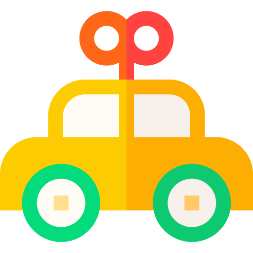 Toy car Basic Straight Flat icon