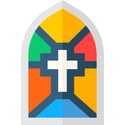 Stained glass window Basic Straight Flat icon