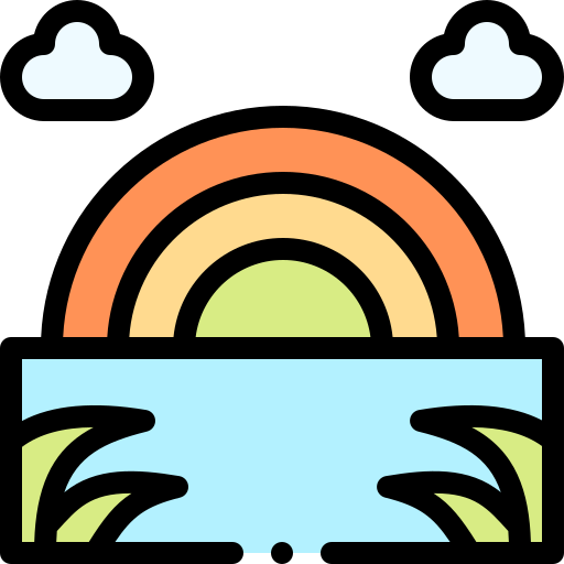 무지개 Detailed Rounded Lineal color icon