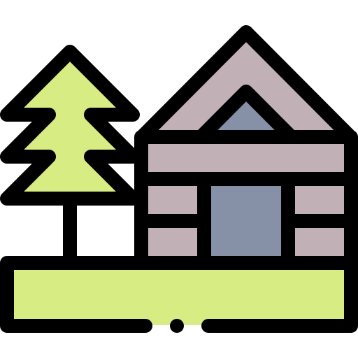 Cabin Detailed Rounded Lineal color icon