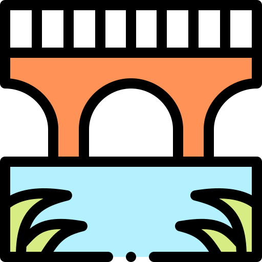 橋 Detailed Rounded Lineal color icon