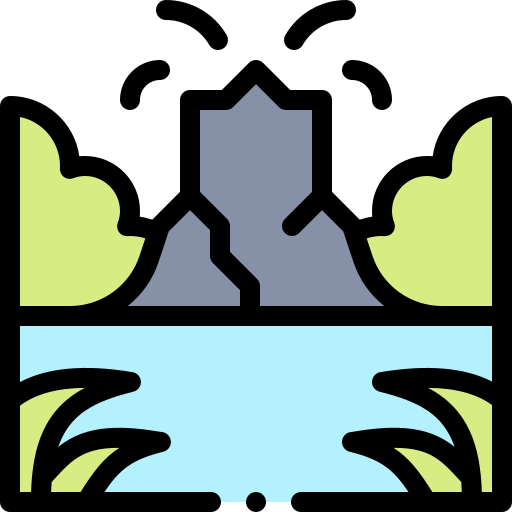 화산 Detailed Rounded Lineal color icon
