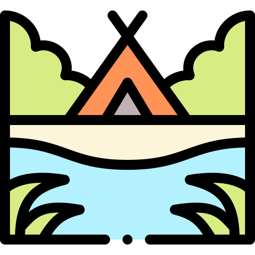 캠프 Detailed Rounded Lineal color icon