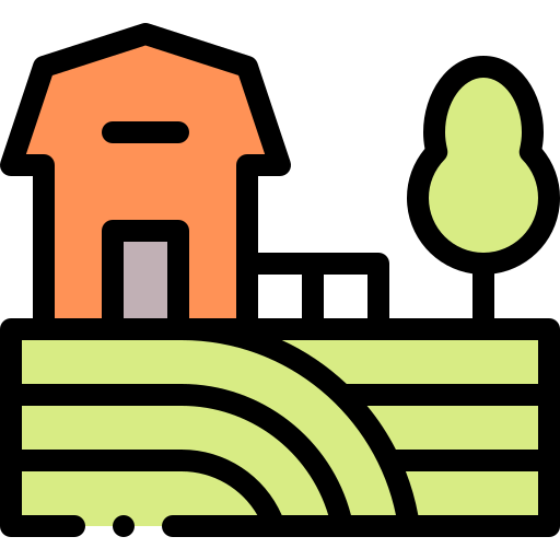 農場 Detailed Rounded Lineal color icon
