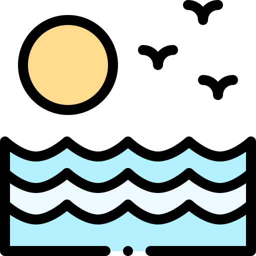 바다 Detailed Rounded Lineal color icon
