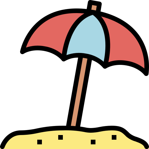 Beach umbrella Generic Outline Color icon