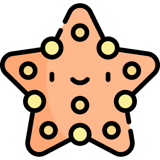 rozgwiazda Kawaii Lineal color ikona