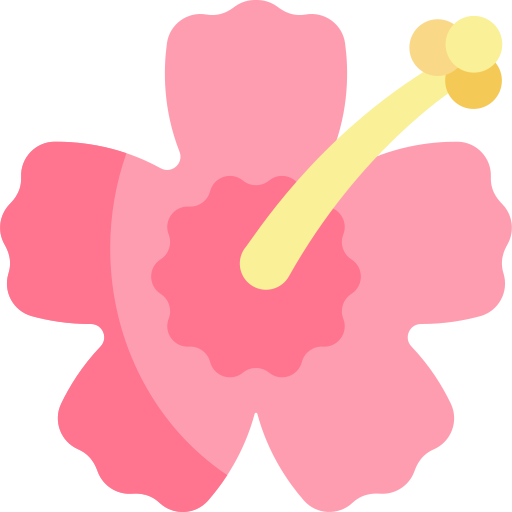 hibiscus Kawaii Flat Icône