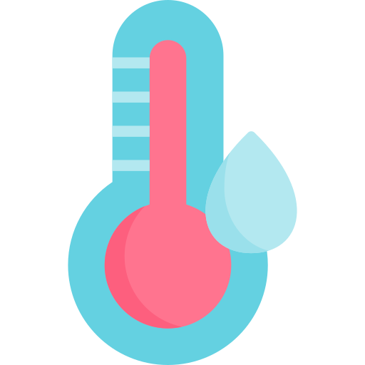 termómetro Kawaii Flat icono