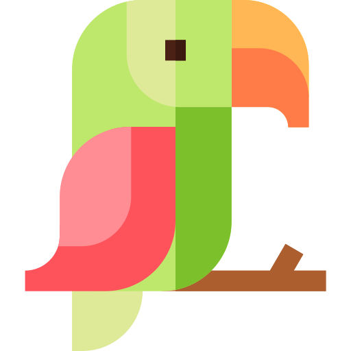 papagaio Basic Straight Flat Ícone