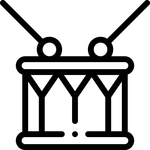 tamburo Detailed Rounded Lineal icona