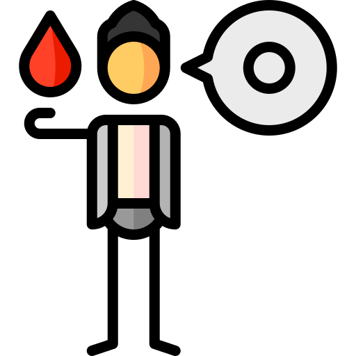 `blood type o Puppet Characters Lineal Color icon