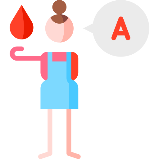 Blood type a Puppet Characters Flat icon