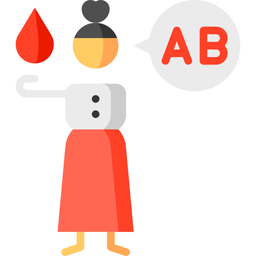 Blood type ab Puppet Characters Flat icon