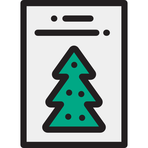 biglietto natalizio Detailed Rounded Lineal color icona