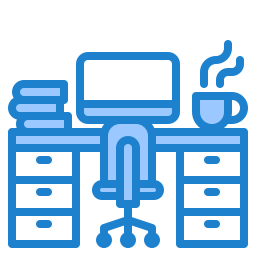 Desktop computer srip Blue icon
